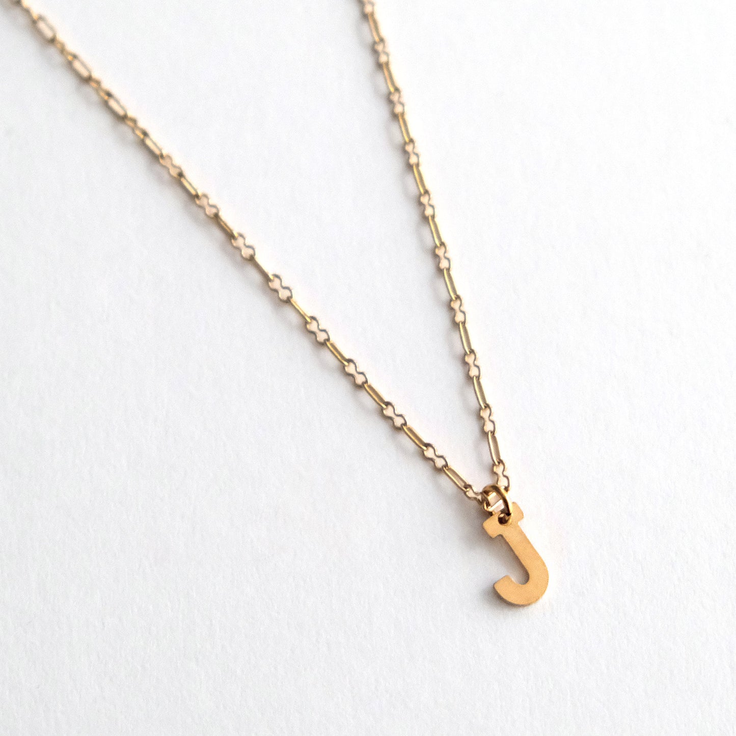 Initial Letter Necklace Gold