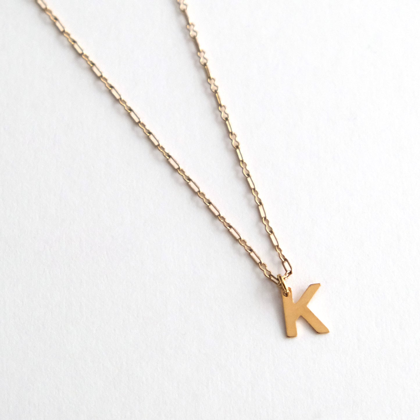 Initial Letter Necklace Gold