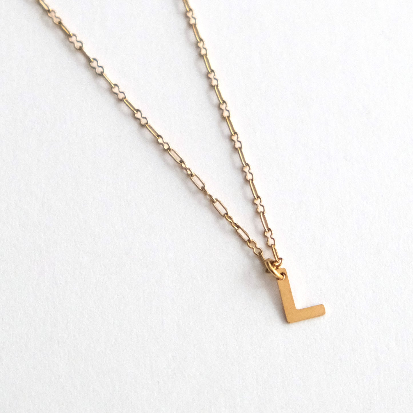 Initial Letter Necklace Gold