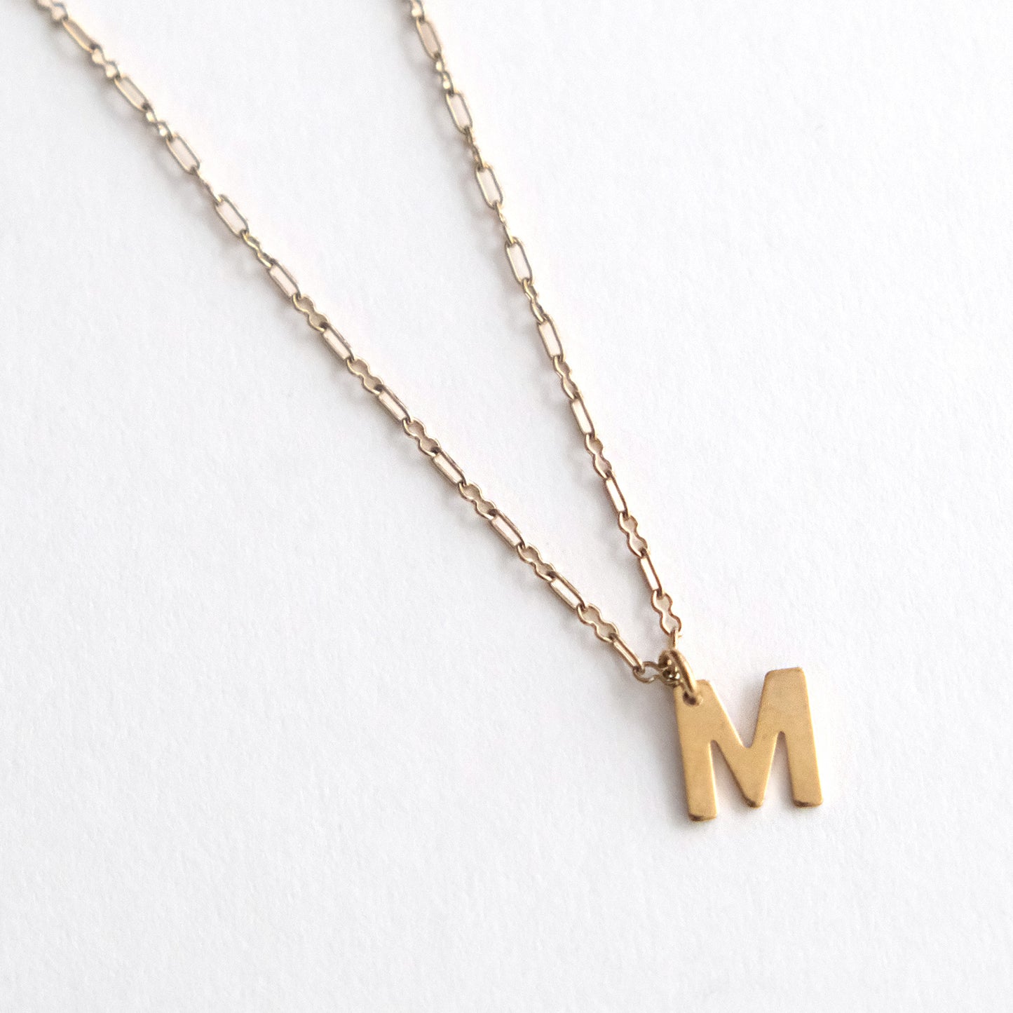 Initial Letter Necklace Gold