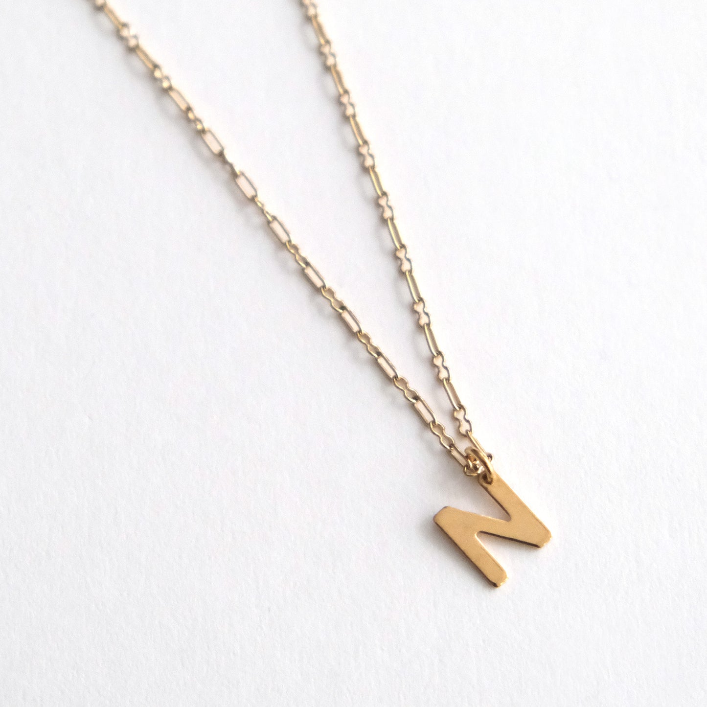 Initial Letter Necklace Gold