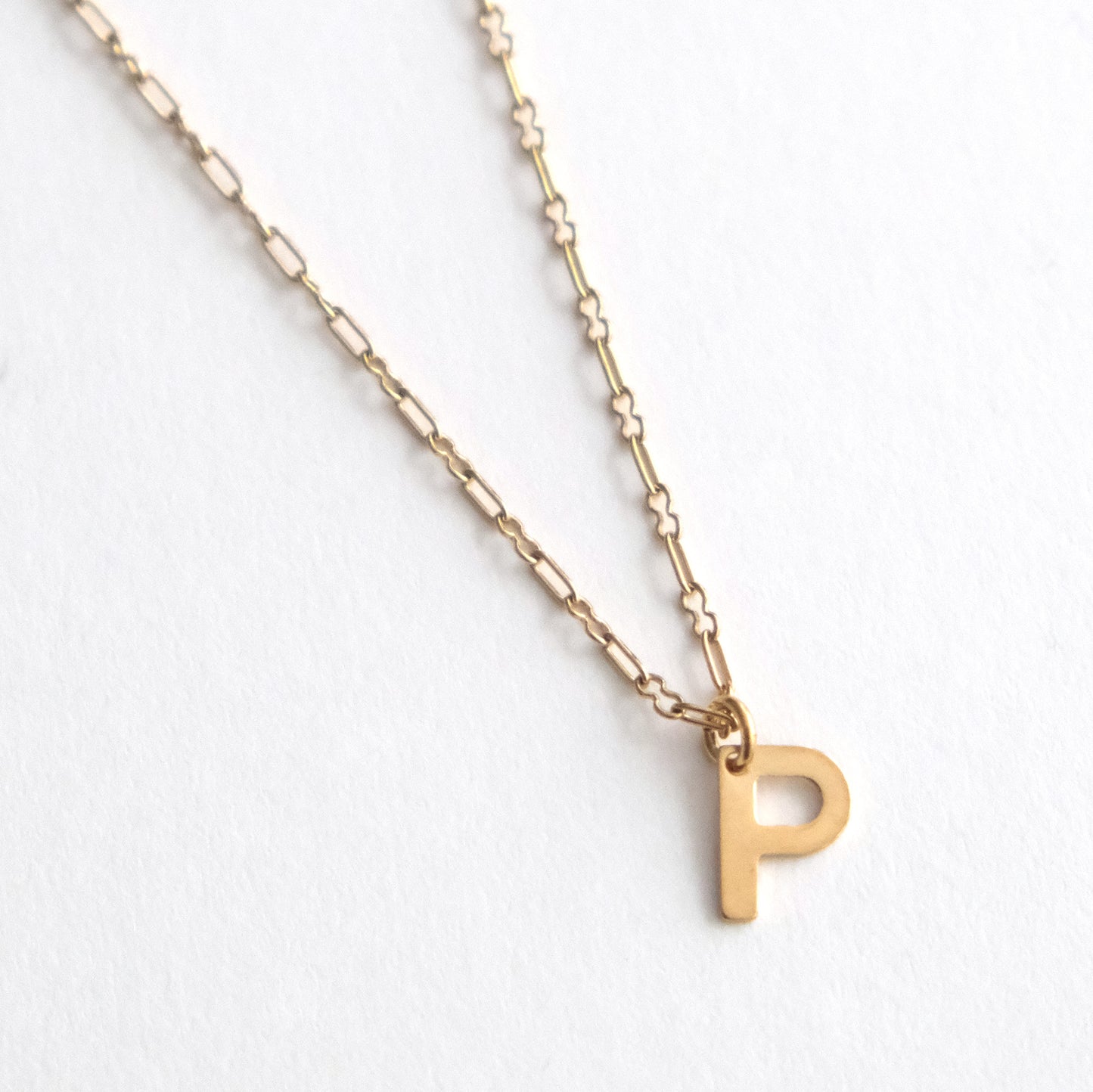 Initial Letter Necklace Gold