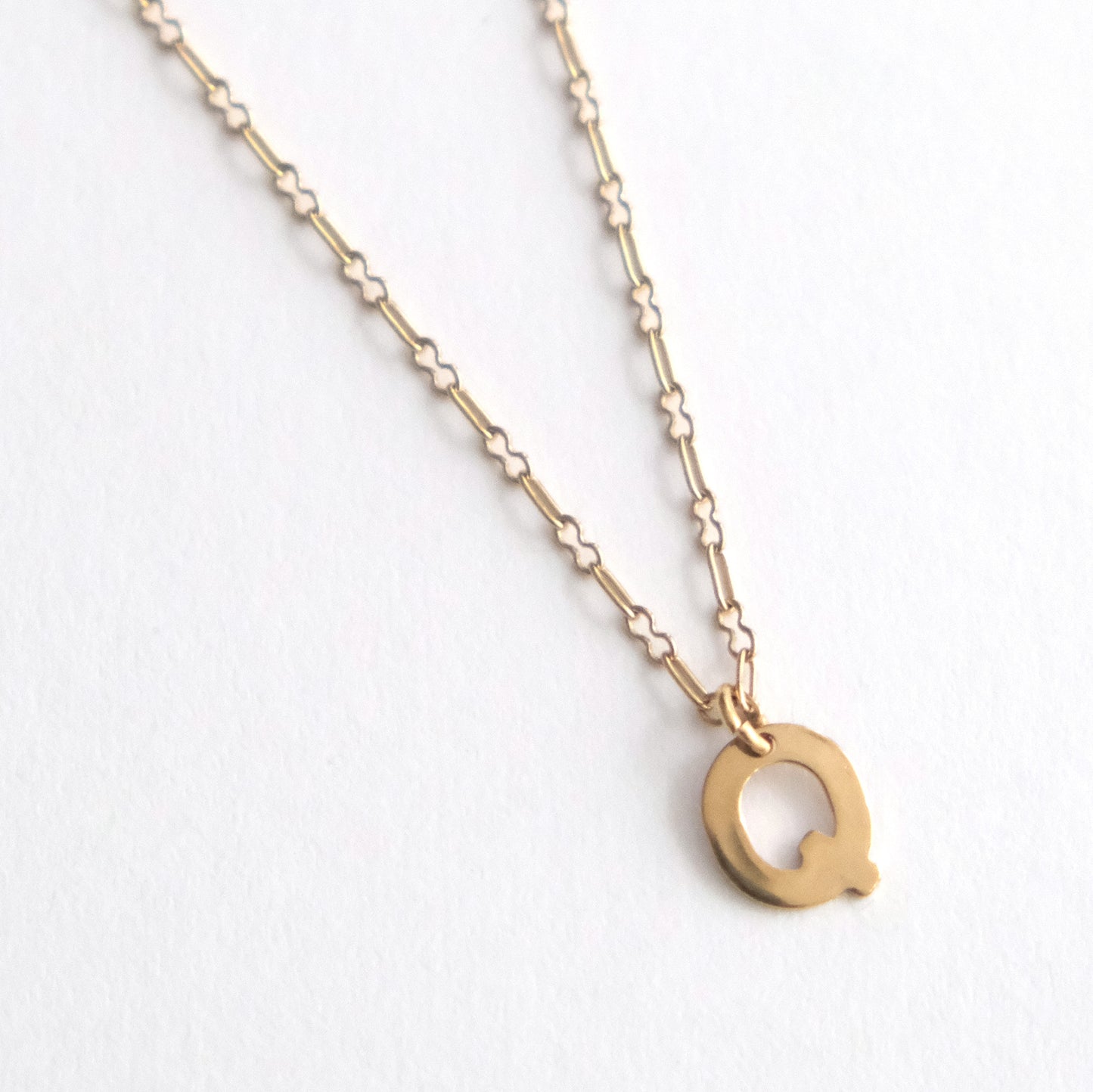 Initial Letter Necklace Gold