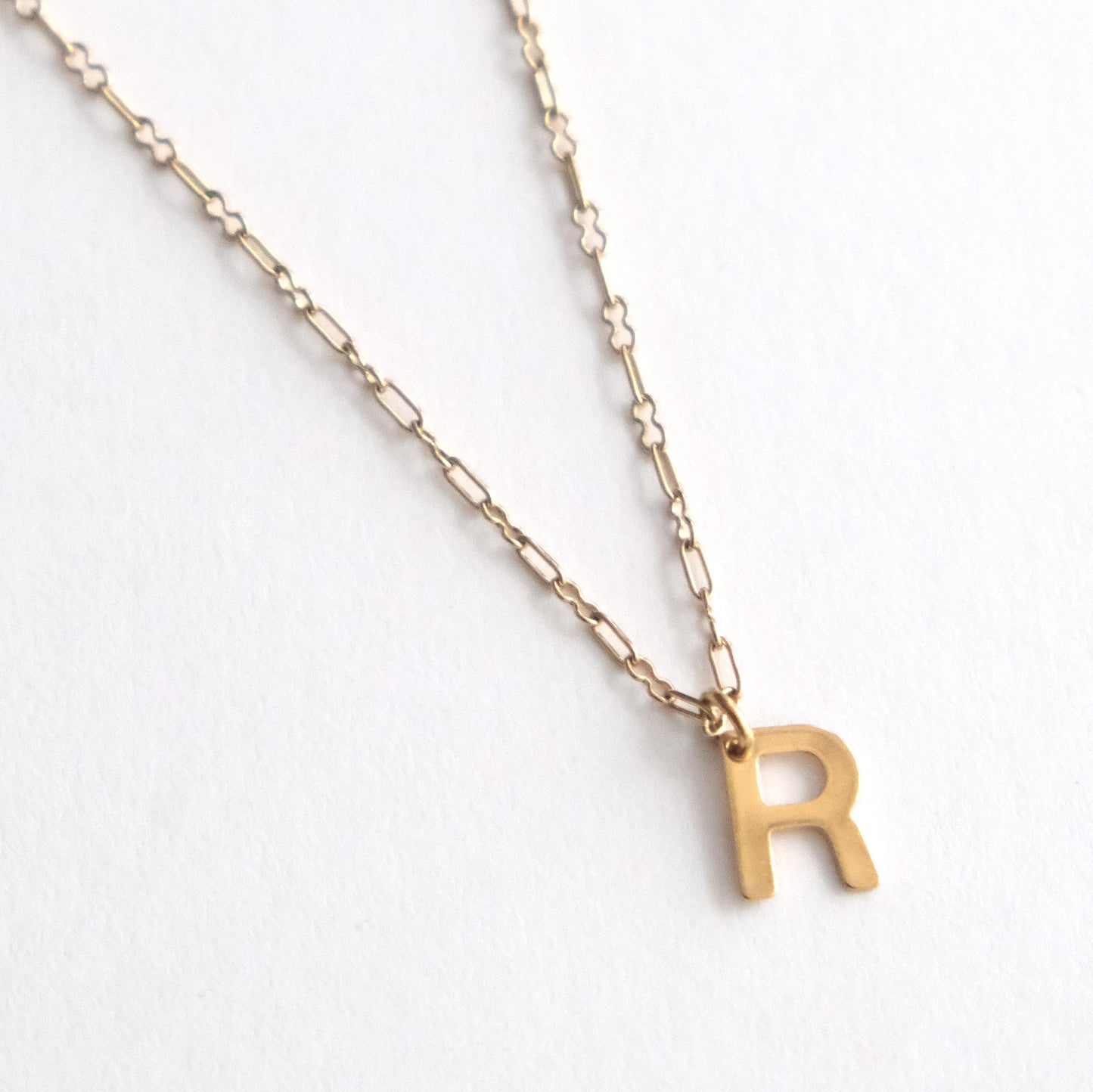 Initial Letter Necklace Gold