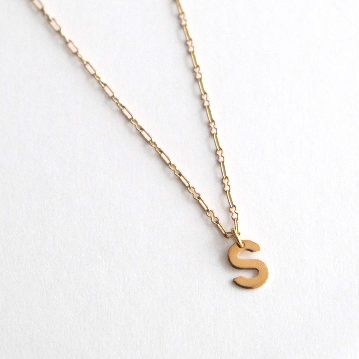 Initial Letter Necklace Gold