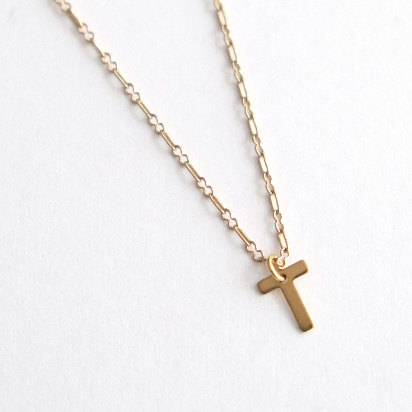 Initial Letter Necklace Gold