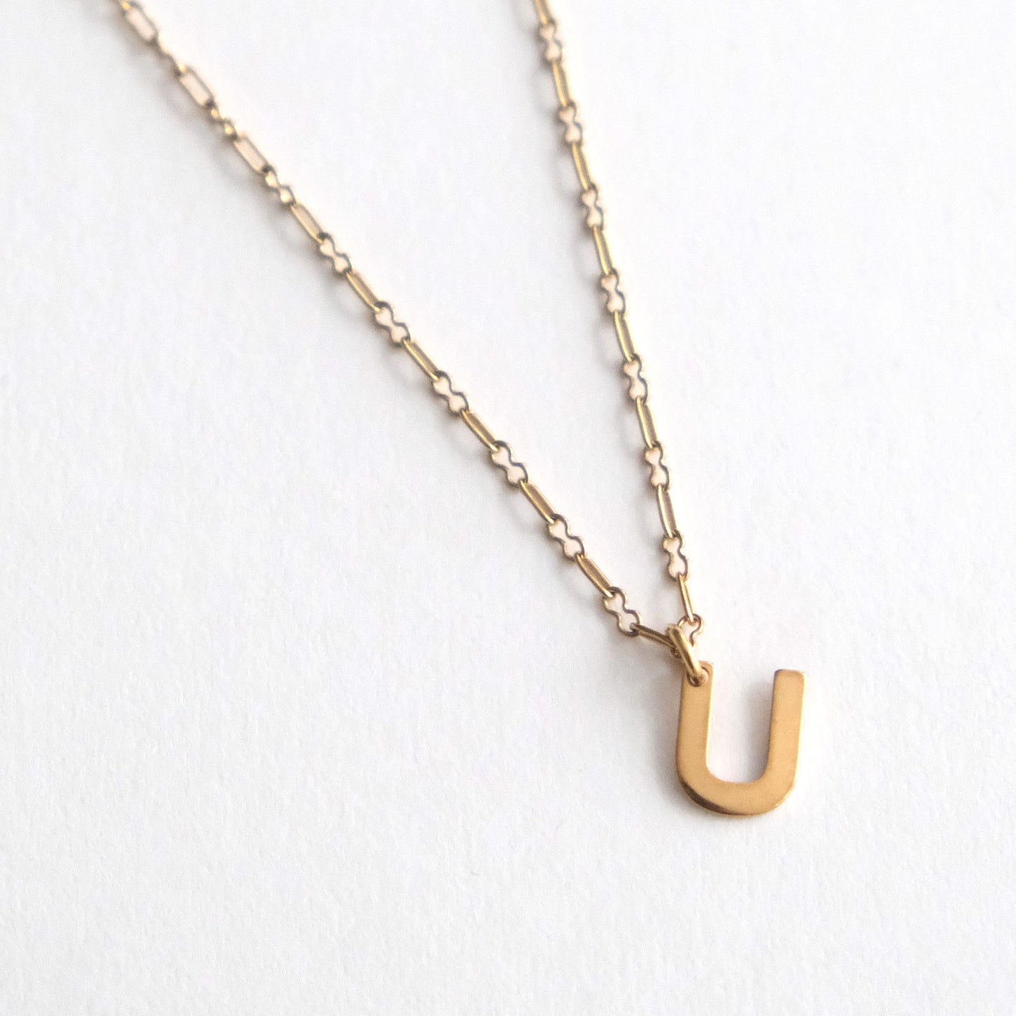 Initial Letter Necklace Gold