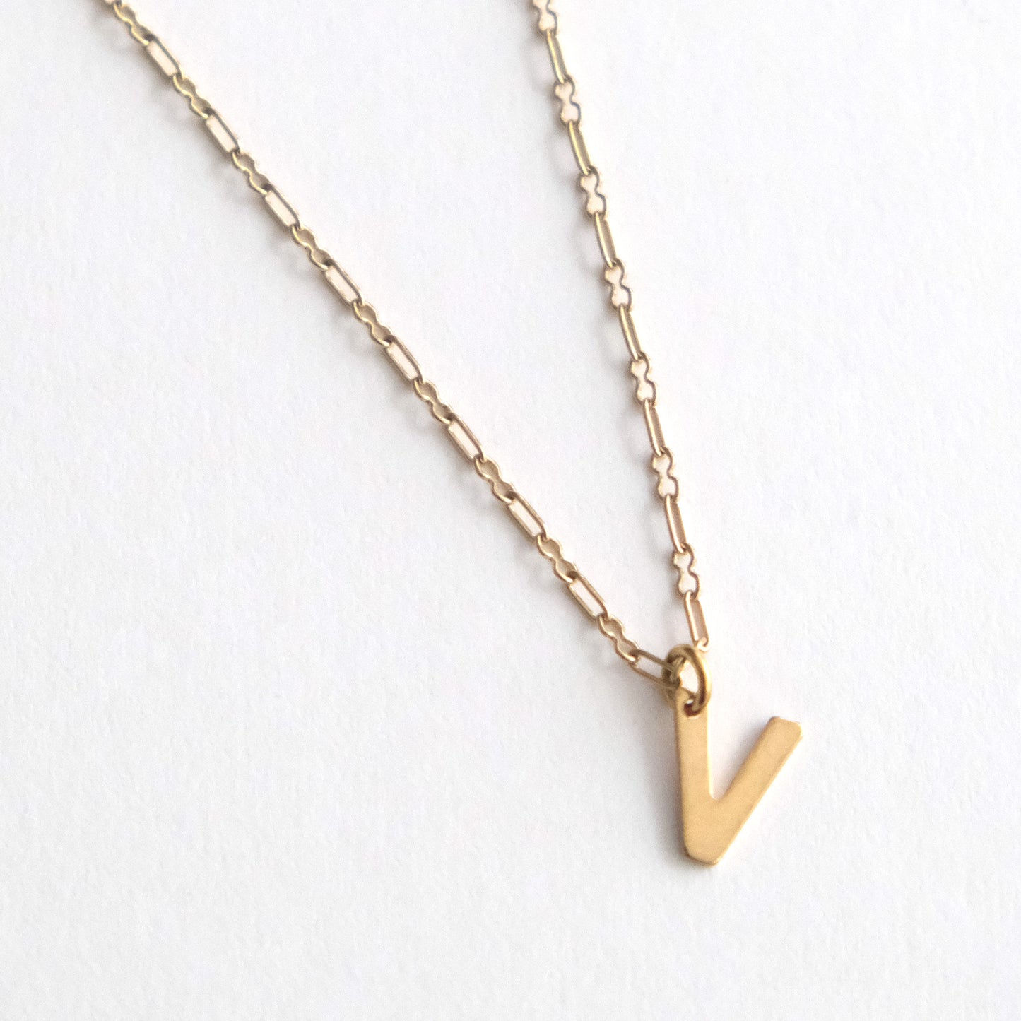 Initial Letter Necklace Gold