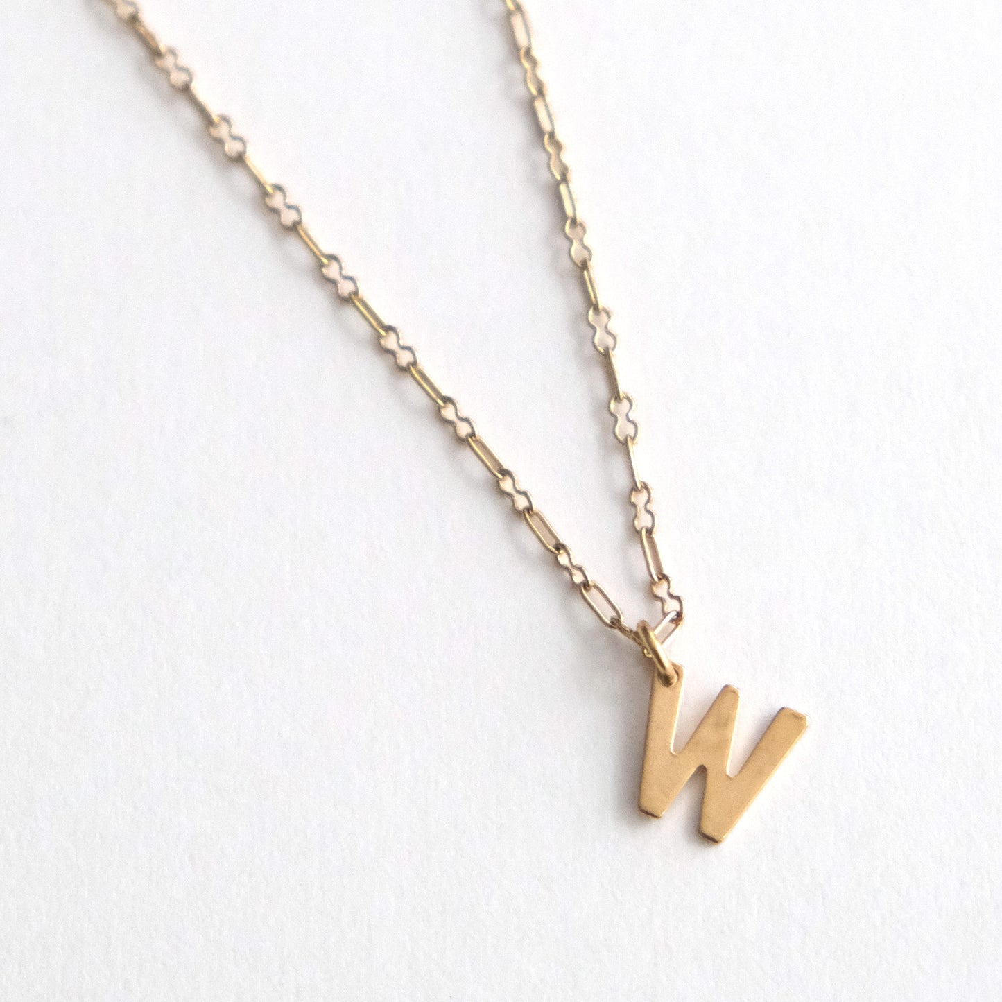 Initial Letter Necklace Gold