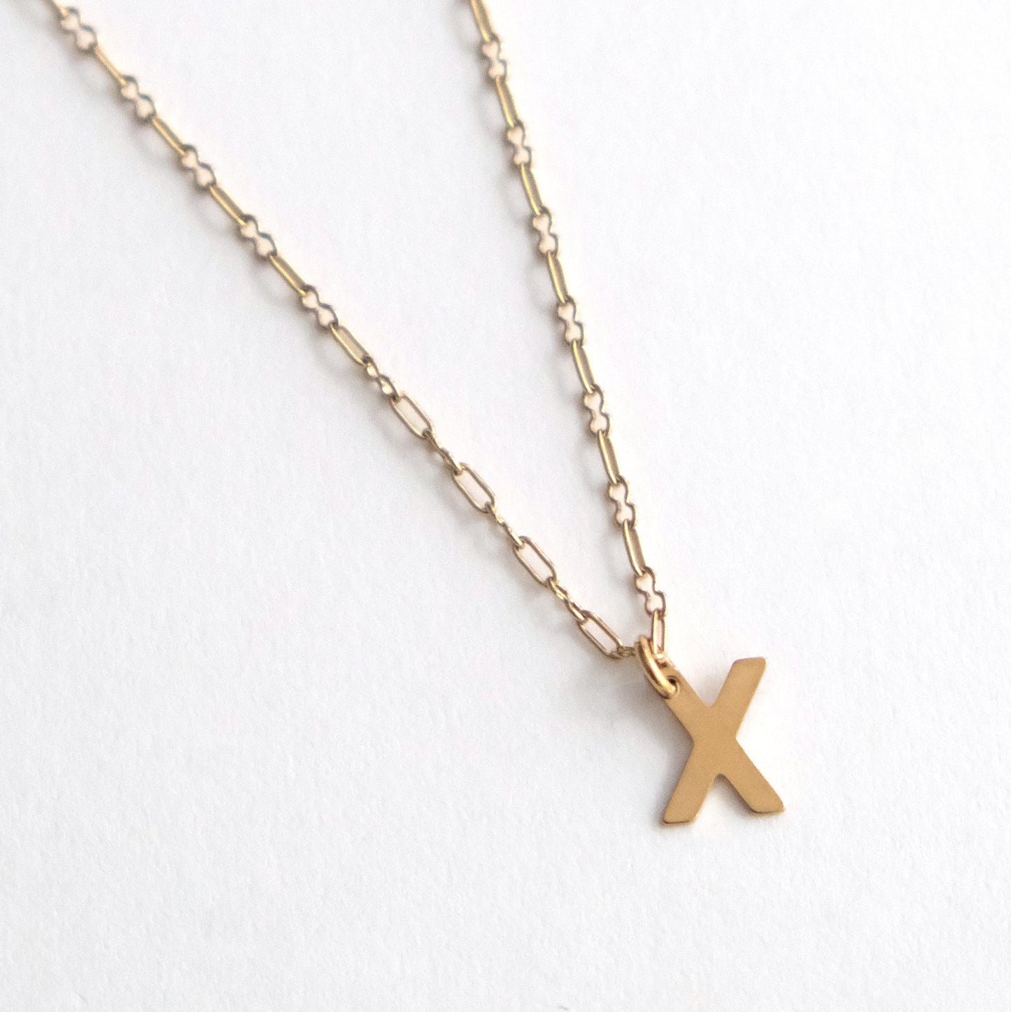 Initial Letter Necklace Gold