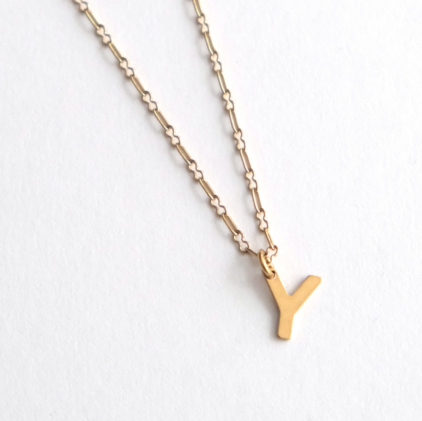 Initial Letter Necklace Gold