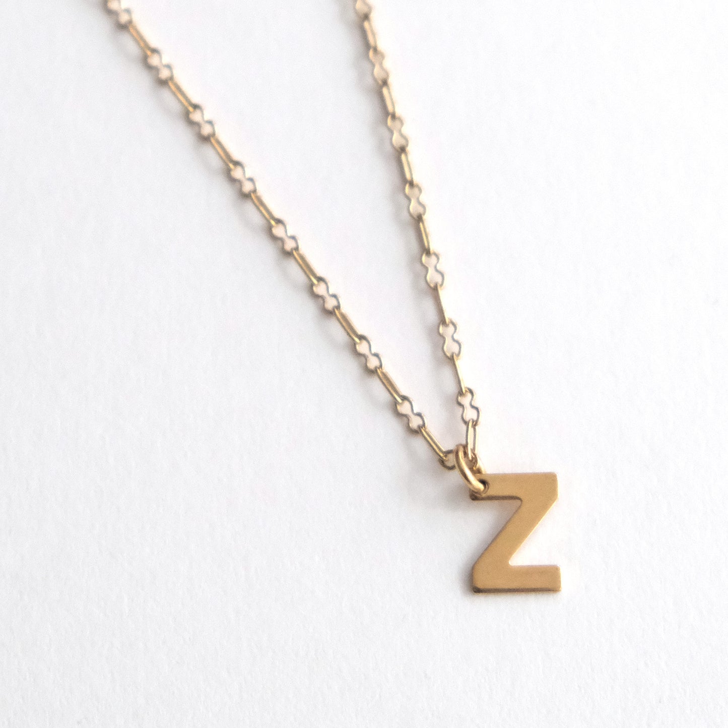 Initial Letter Necklace Gold