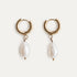 Adella Tear Drop Pearl Hoop Earrings Gold