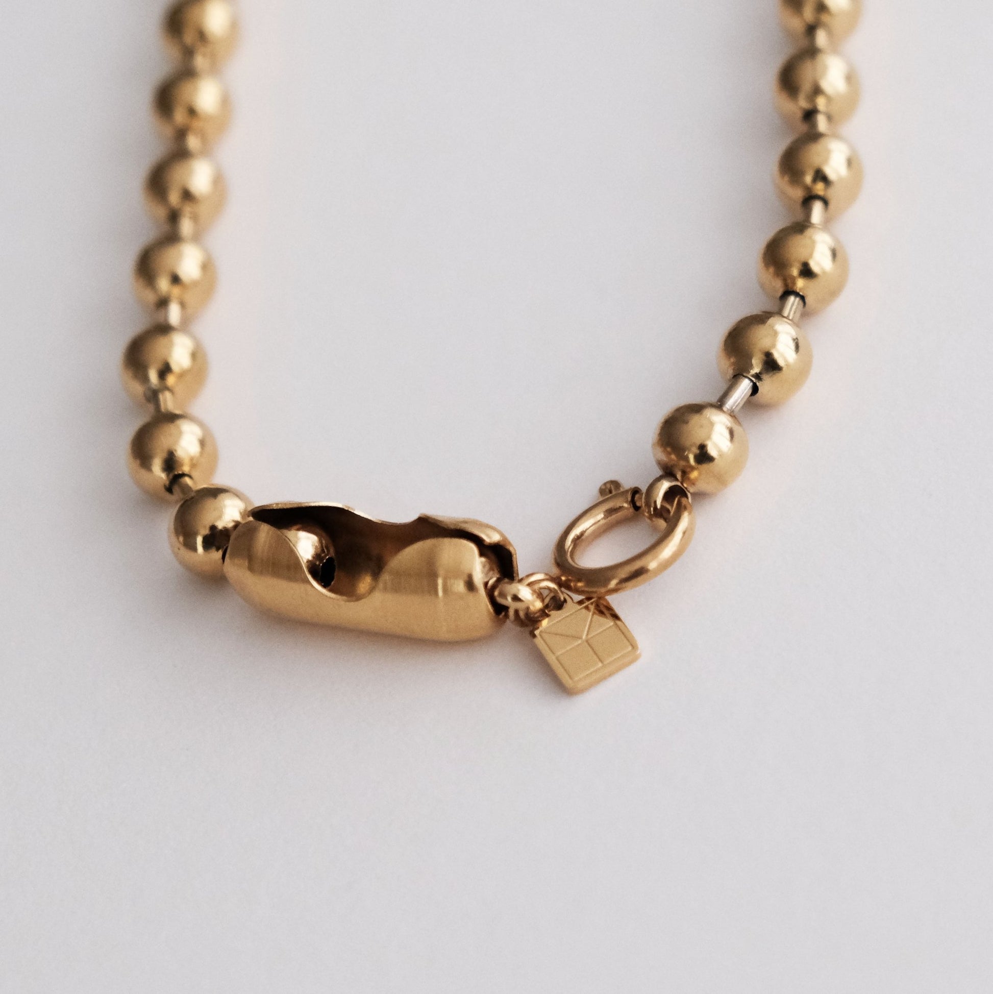 Chunky Ball Chain Necklace Gold - HYE STUDIO