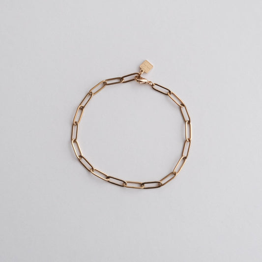 Classic Paper Clip Chain Bracelet Gold - HYE STUDIO