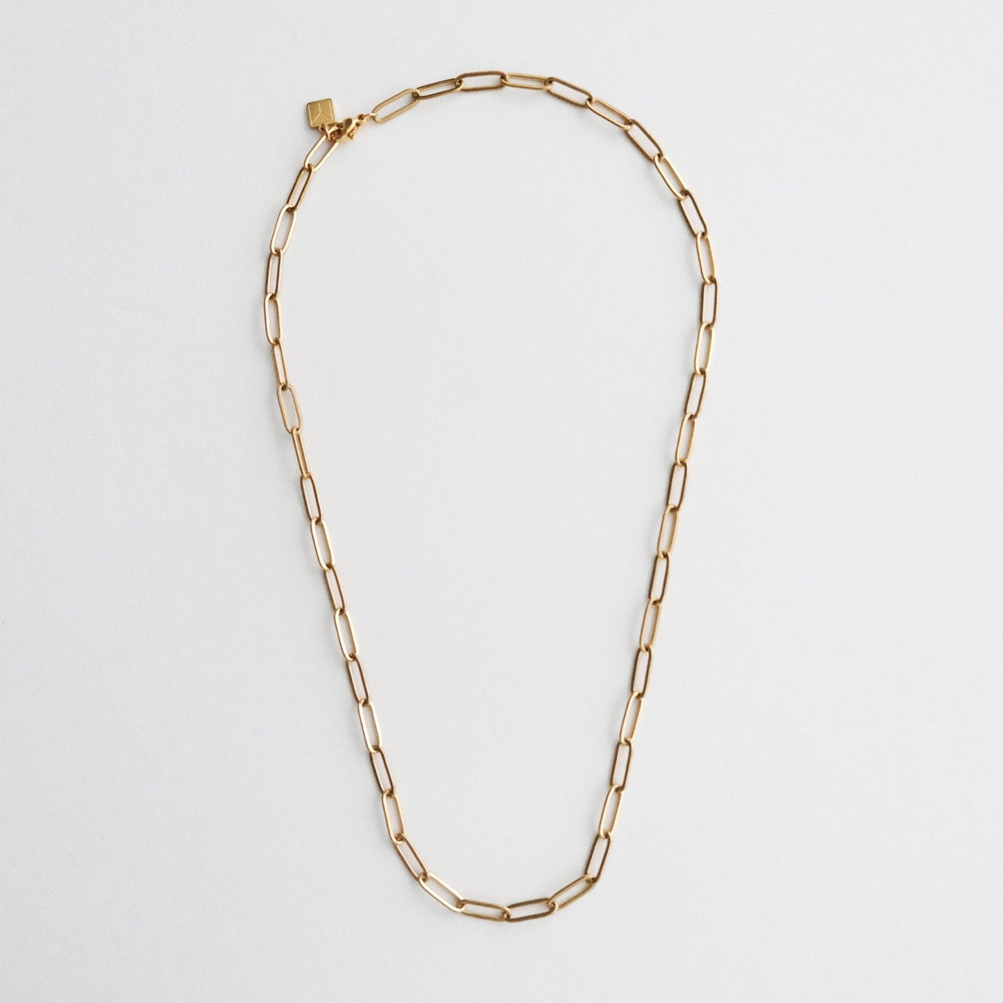 Classic Paper Clip Chain Necklace Gold - HYE STUDIO