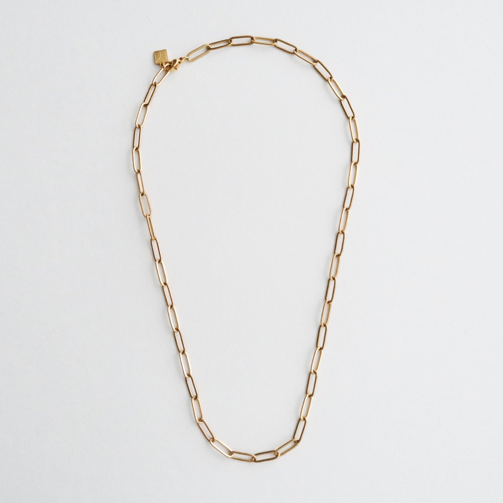 Classic Paper Clip Chain Necklace Gold - HYE STUDIO