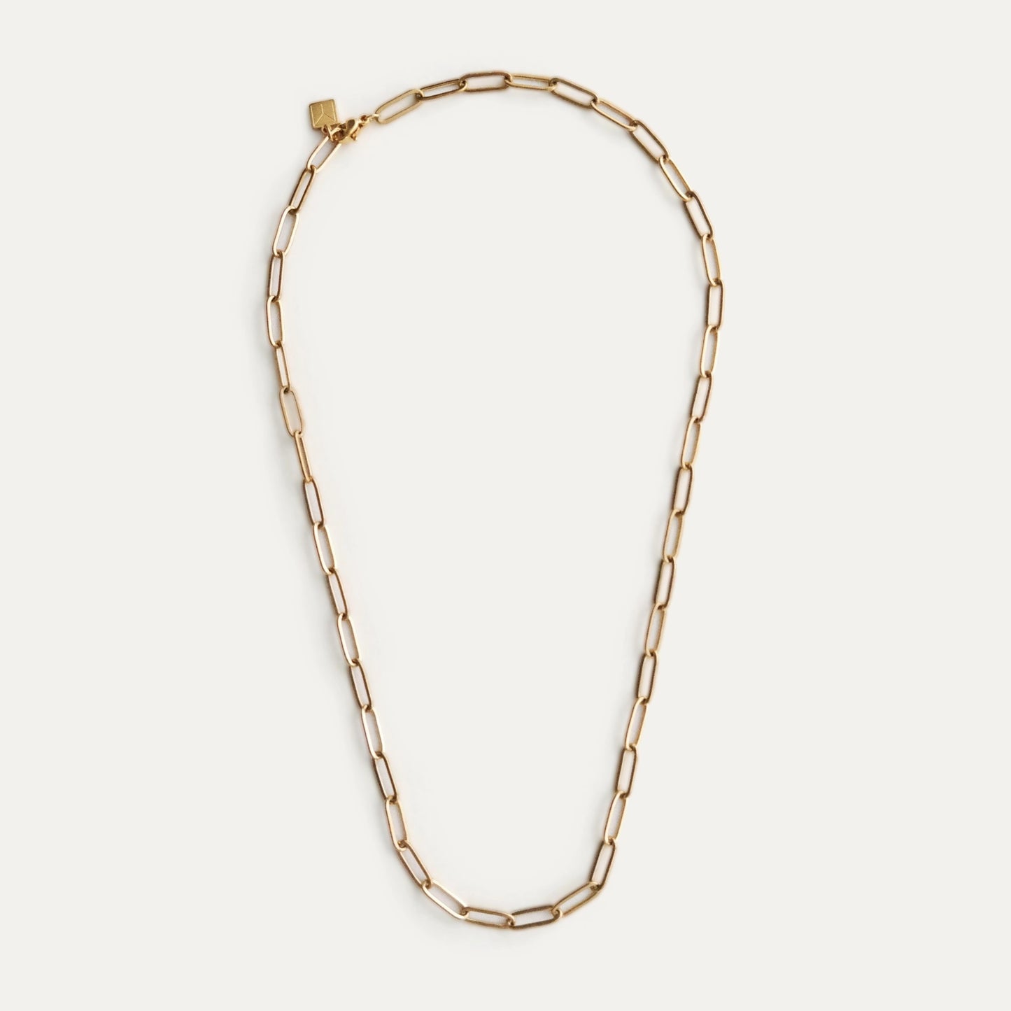 Classic Paper Clip Chain Necklace Gold