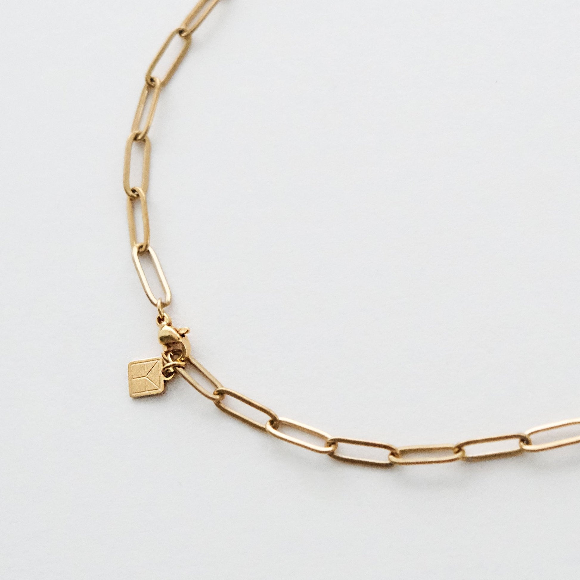 Classic Paper Clip Chain Necklace Gold - HYE STUDIO