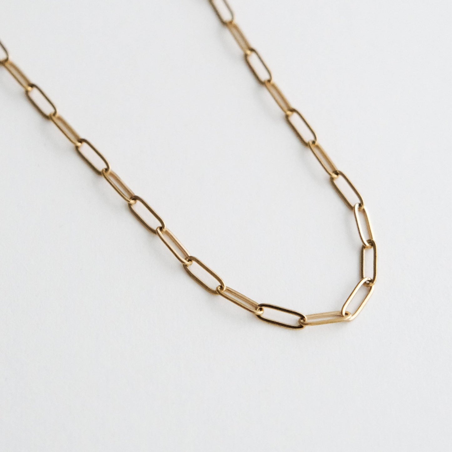 Classic Paper Clip Chain Necklace Gold - HYE STUDIO