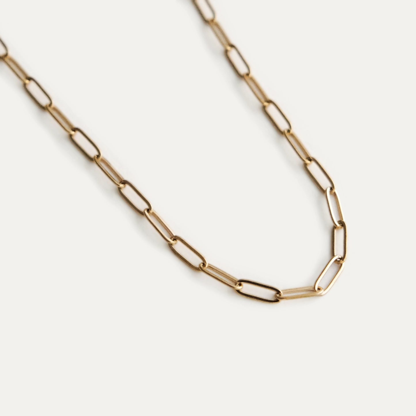 Classic Paper Clip Chain Necklace Gold