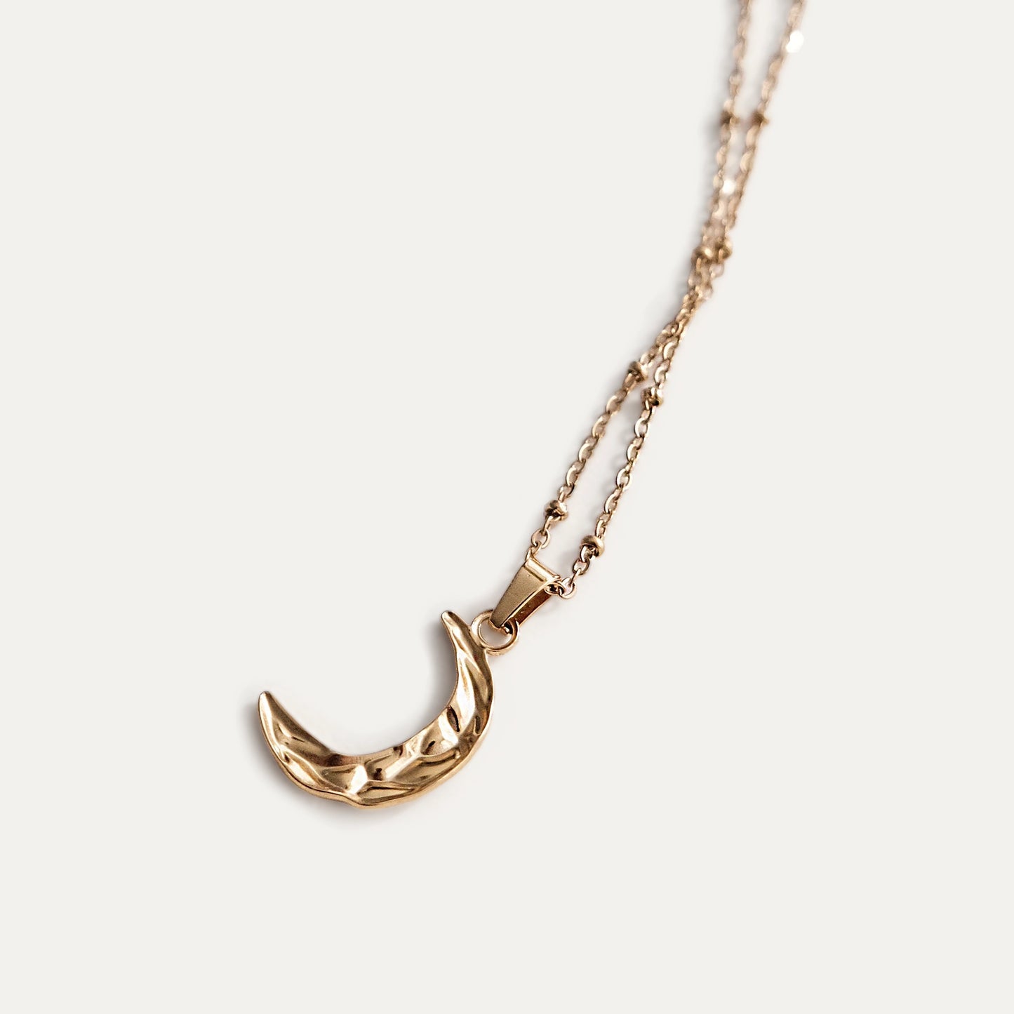 Crescent Moon Necklace Gold