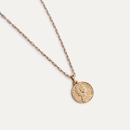 Elizabeth Coin Necklace Gold