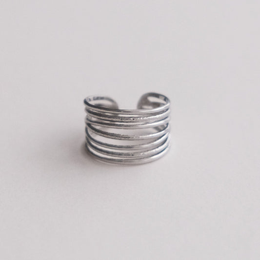 Ria Adjustable Ring Silver - HYE STUDIO