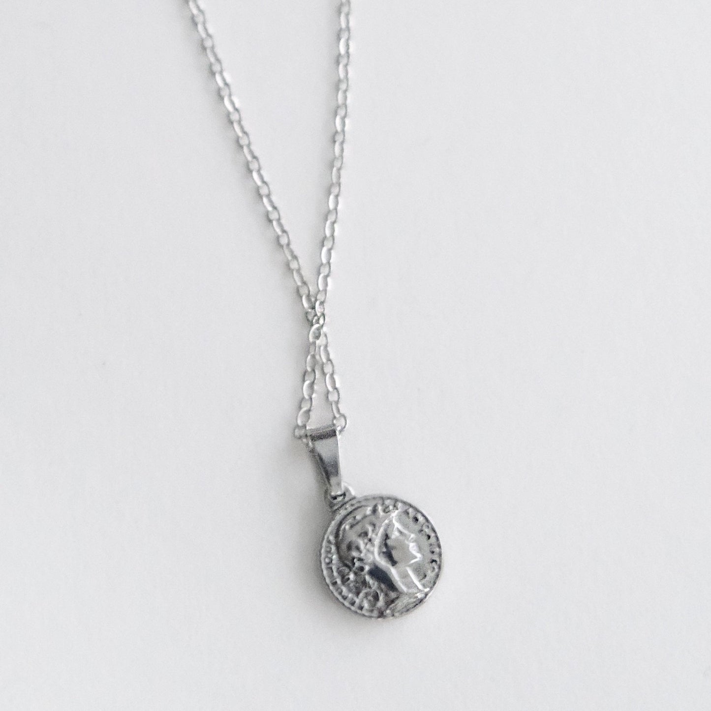 Roman Coin Necklace Silver - HYE STUDIO