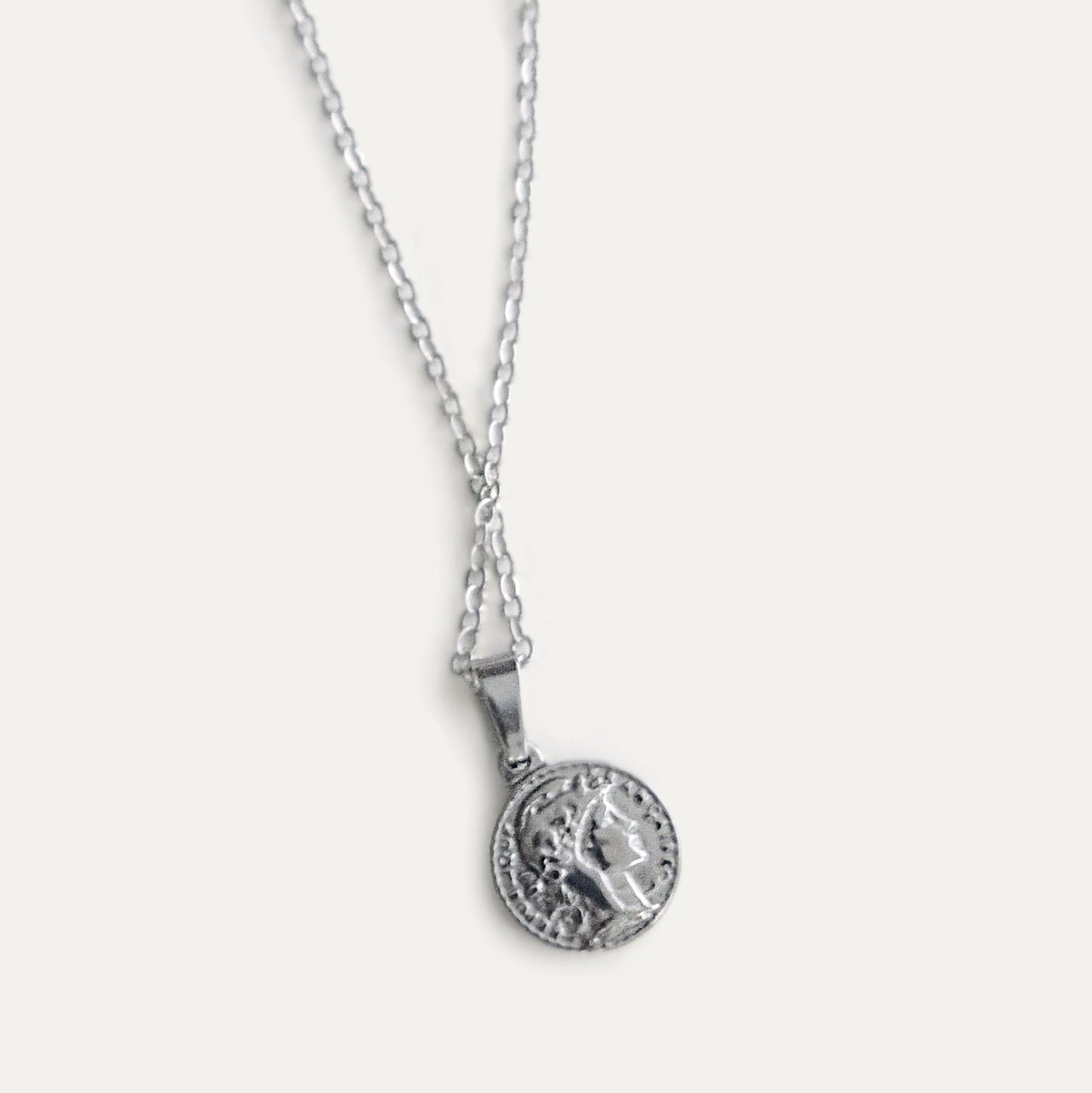 Roman Coin Necklace Silver