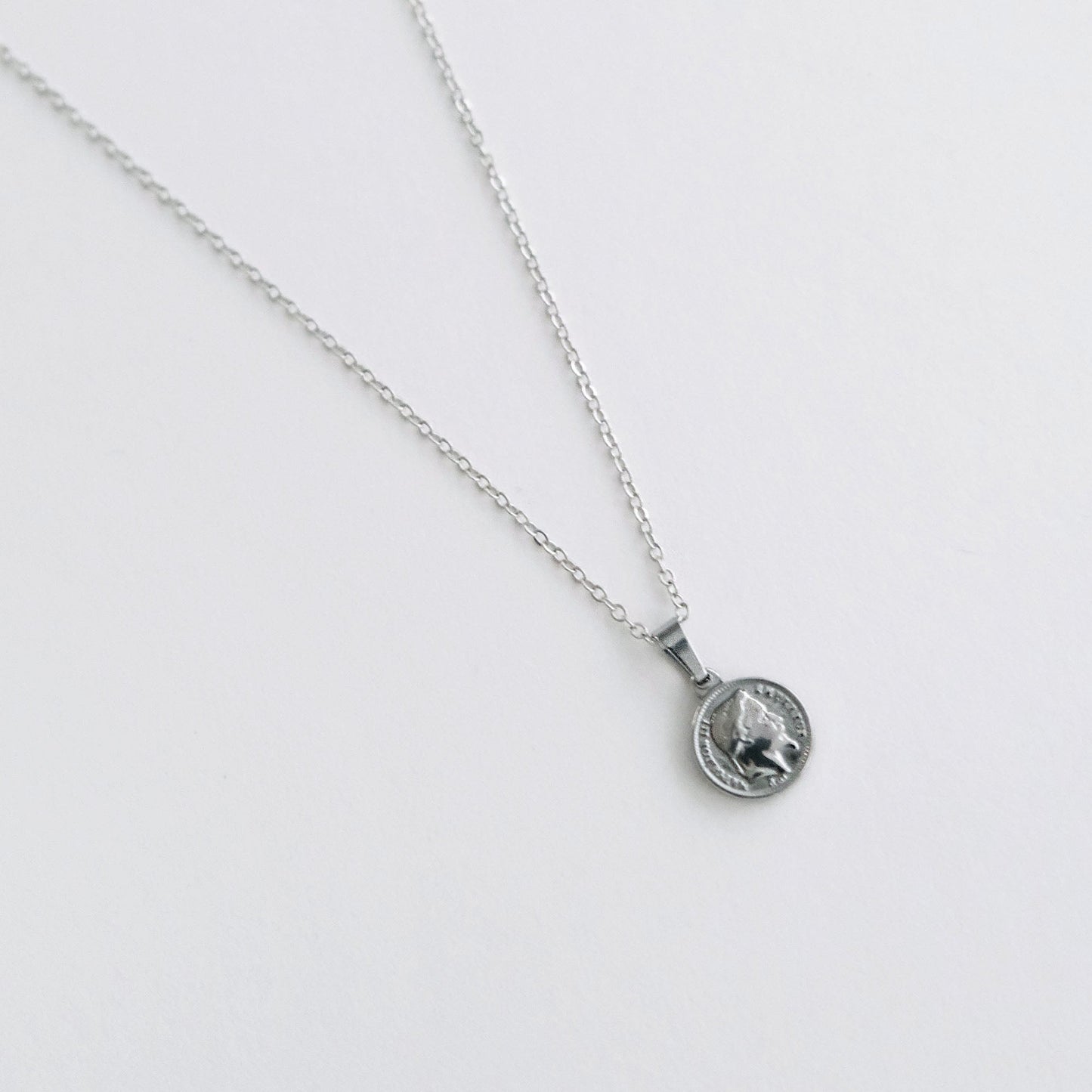 Roman Coin Necklace Silver - HYE STUDIO