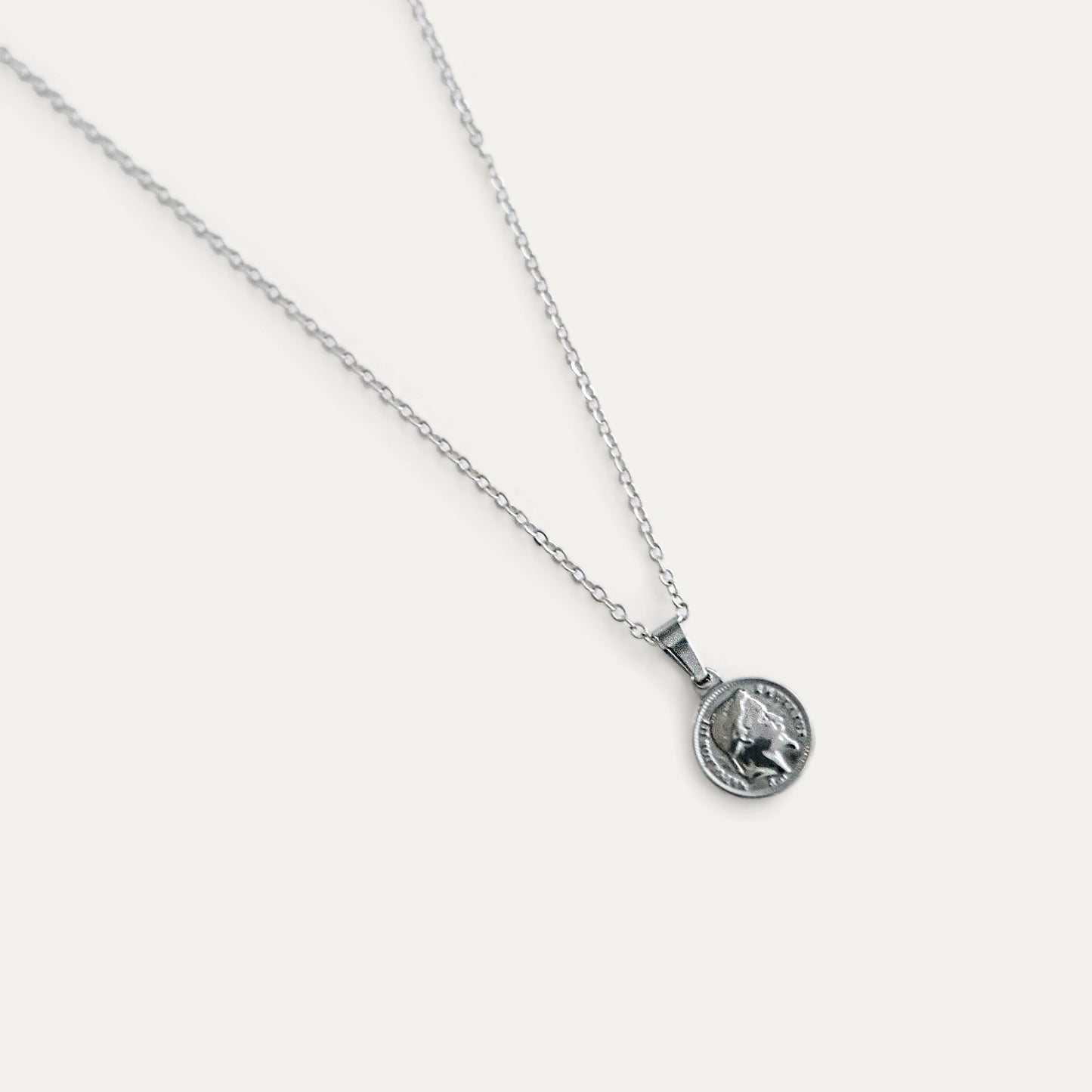 Roman Coin Necklace Silver