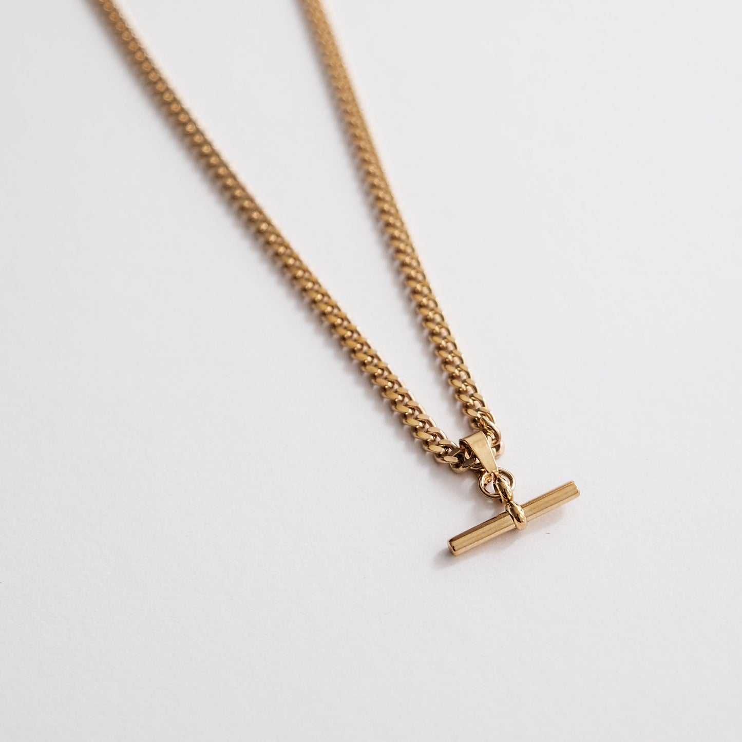 T-Bar Cuban Chain Necklace Gold - HYE STUDIO