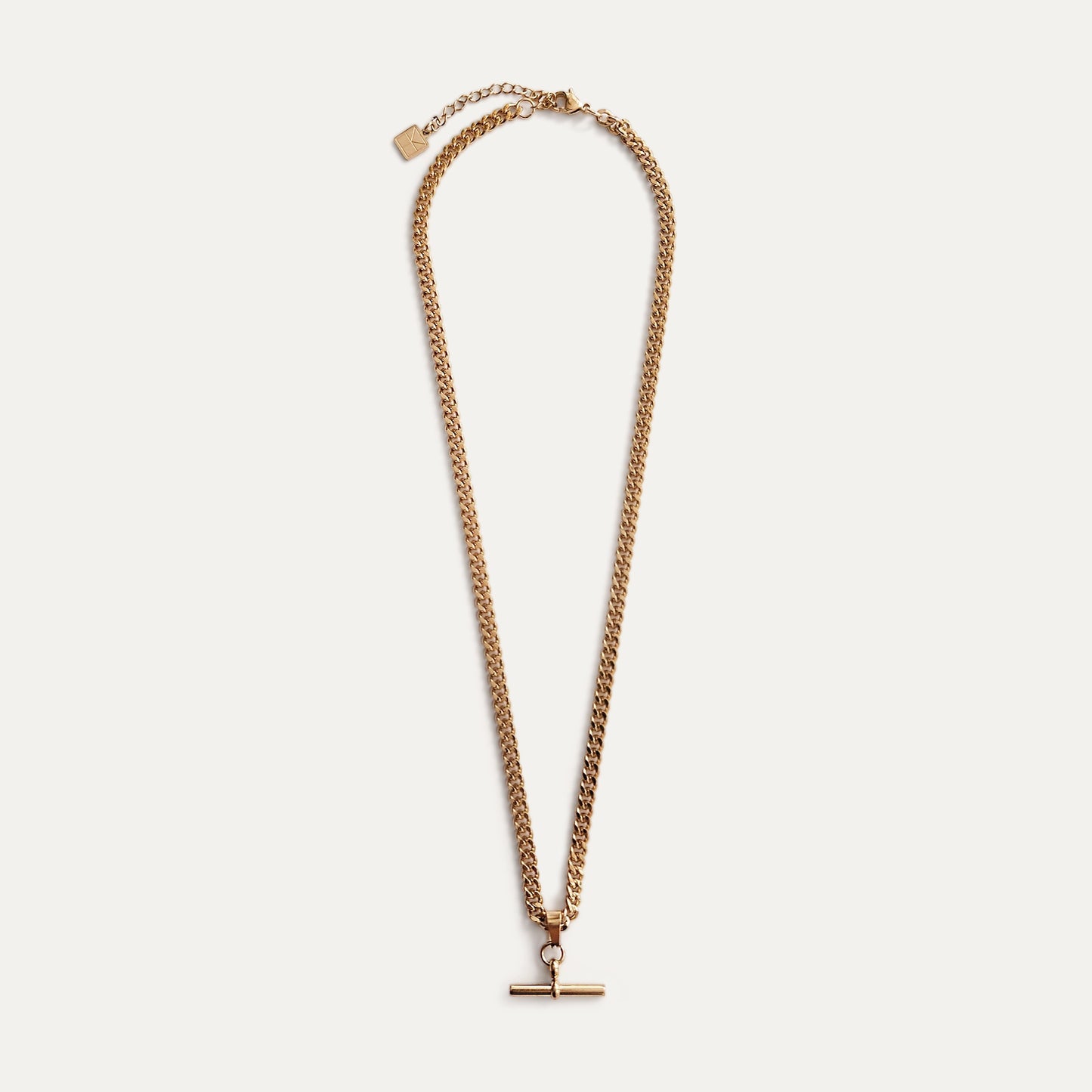 T-Bar Cuban Chain Necklace Gold