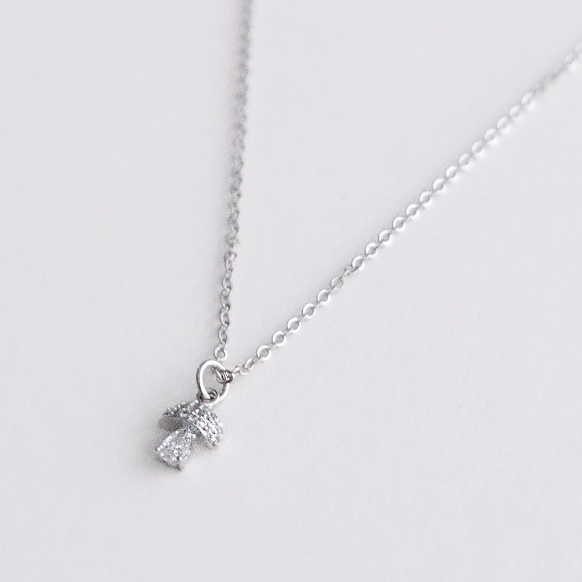 Twingkle Mushroom Necklace Silver - HYE STUDIO