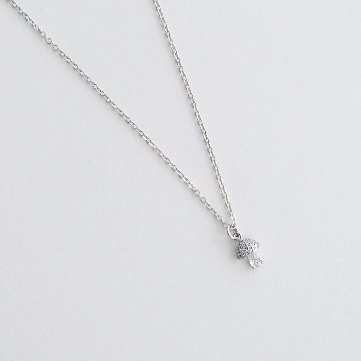 Twingkle Mushroom Necklace Silver - HYE STUDIO