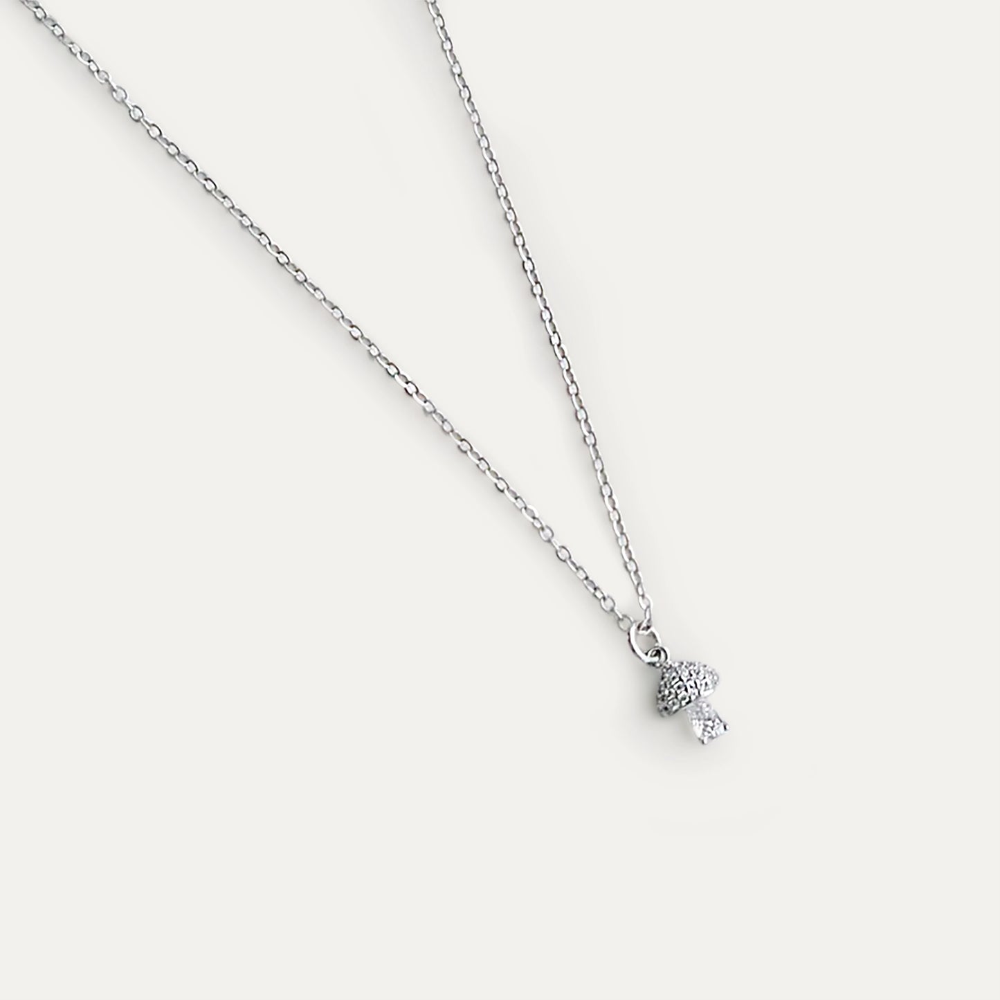 Twingkle Mushroom Necklace Silver