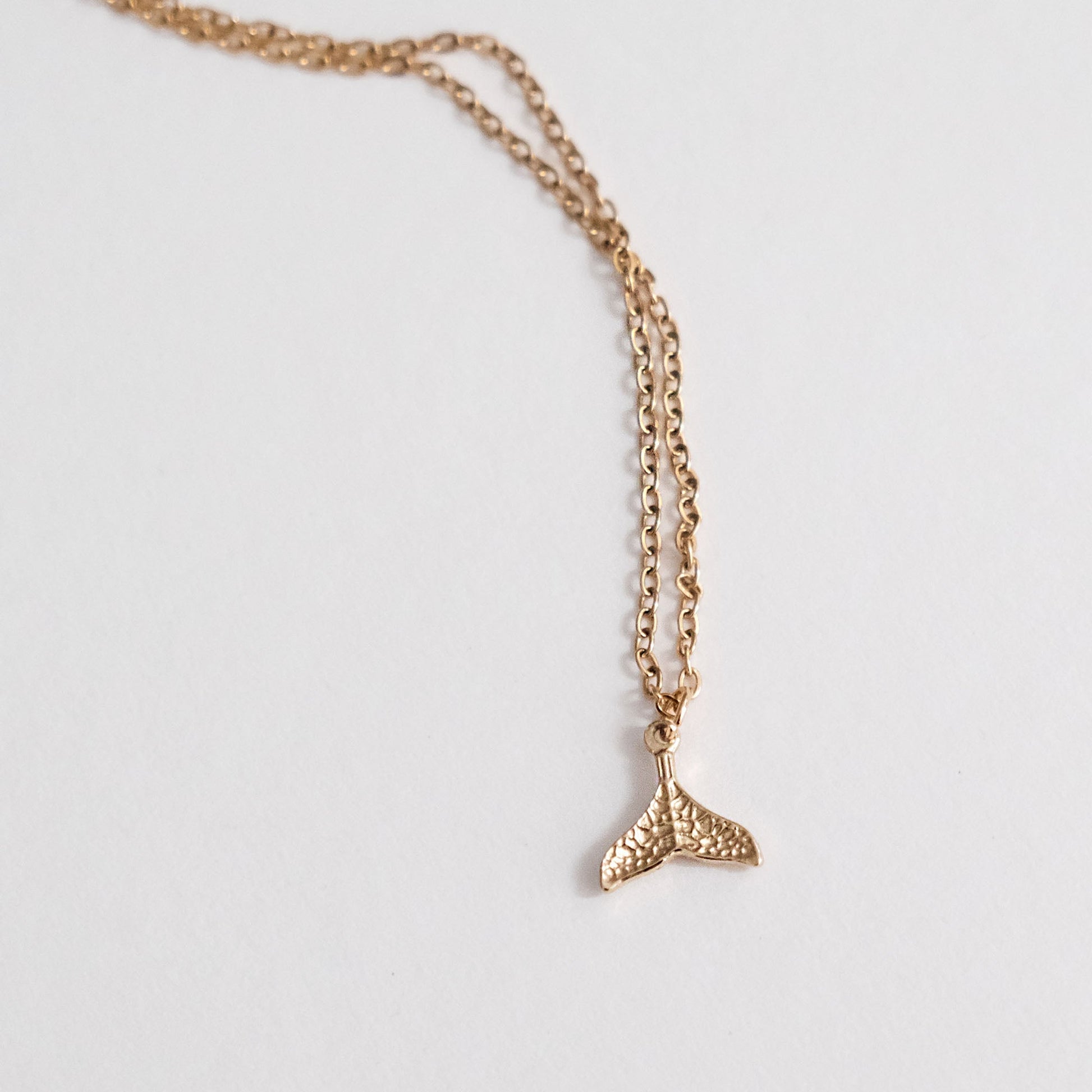 Whale Tail Pendant Necklace Gold - HYE STUDIO