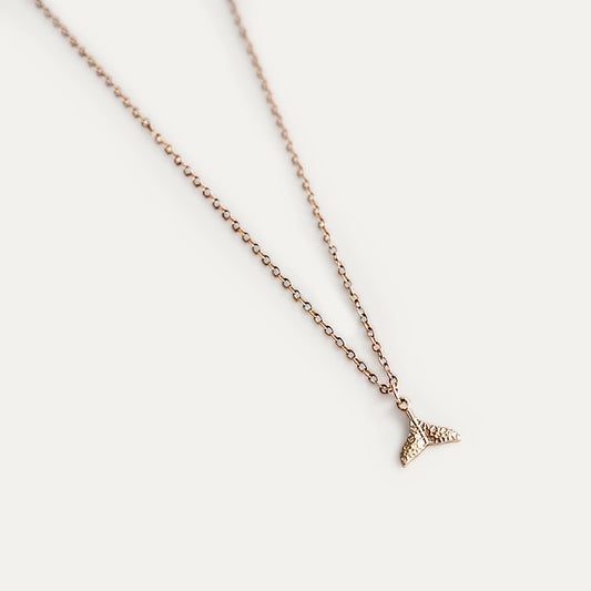 Whale Tail Pendant Necklace Gold